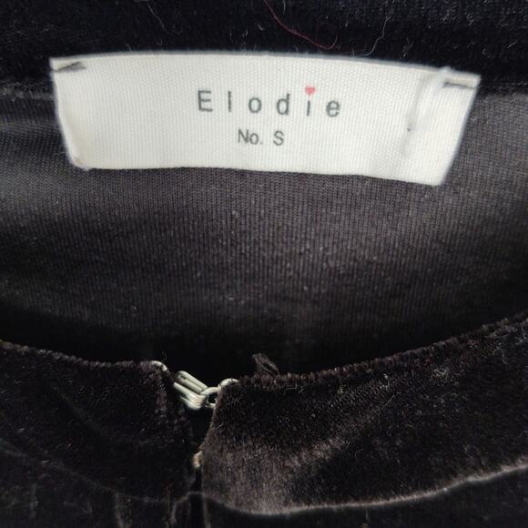 Elodie Velvet Roses Embroidered Jacket Open Front Peasant 3/4 Sleeves  Size S - Picture 9 of 15